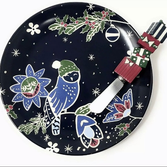 NIB Vera Bradley Holiday Owls Christmas Plate Set